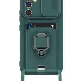 Samsung Galaxy A25 5G Kılıf Zuma Kartvizitli Yüzüklü Silikon - Yeşil-(5796)