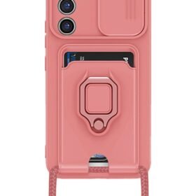 Samsung Galaxy A25 5G Kılıf Zuma Kartvizitli Yüzüklü Silikon - Pembe-(5796)