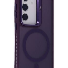 Samsung Galaxy S24 Flet Lens Magsafe Kapak - Derin Mor-(5796)