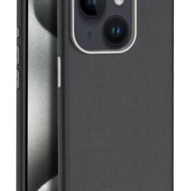 iPhone 15 Kılıf Wonder Deri Magsafe Kapak - Siyah-(5796)