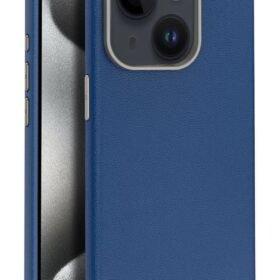 iPhone 15 Kılıf Wonder Deri Magsafe Kapak - Lacivert-(5796)