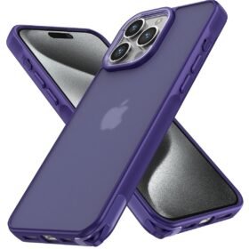 iPhone 15 Pro Kılıf Elegant Kapak - Derin Mor-(5796)