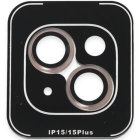 iPhone 15 PVD Metal Kamera Lens - Pembe-(5796)