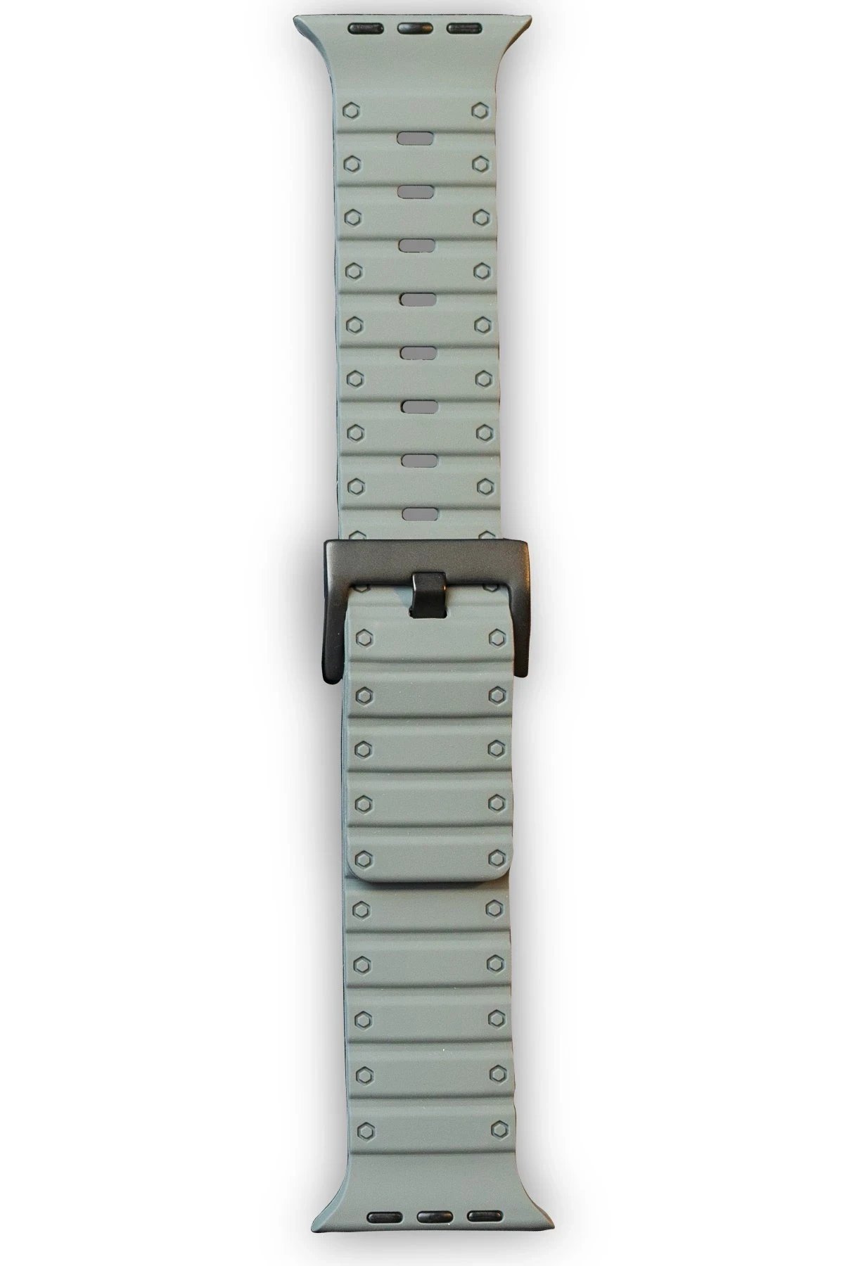 Apple Watch 42mm Magnus Mıknatıslı Silikon Kordon - Gri-(5796)