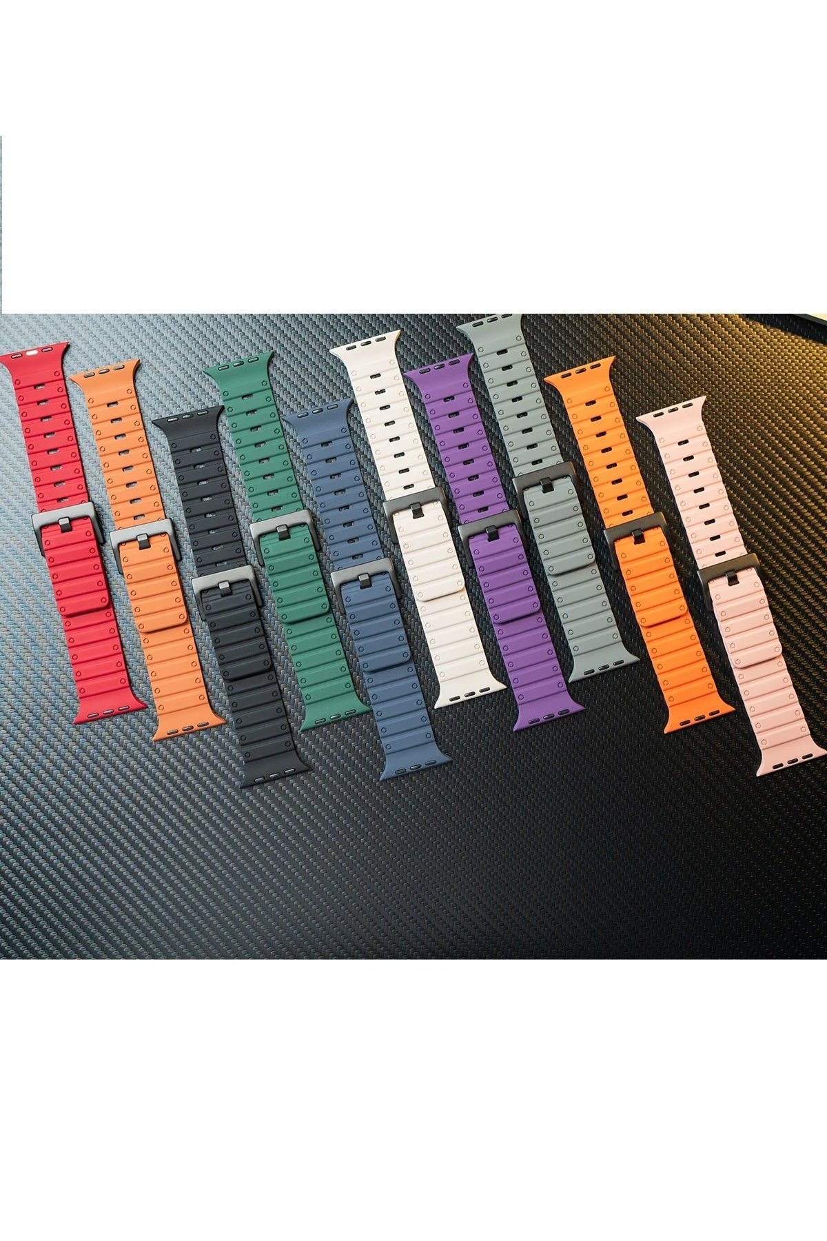 Apple Watch 42mm Magnus Mıknatıslı Silikon Kordon - Yavruağzı-(5796) - Görsel 2