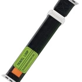 Apple Watch 42mm Alice Kumaş Kordon - Yeşil-Gri-(5796)