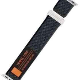 Apple Watch 38mm Alice Kumaş Kordon - Siyah-Gri-(5796)