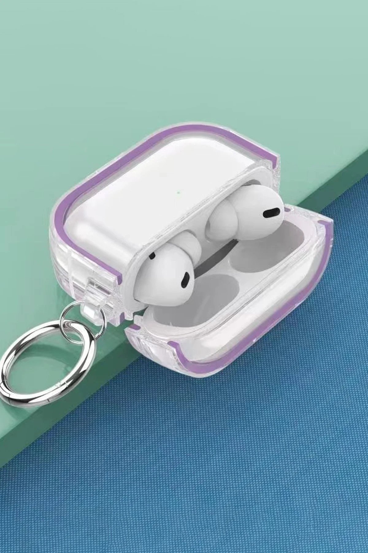 Airpods Pro 2 (2.nesil) Shiny Şeffaf Kılıf - Siyah-(5796) - Görsel 2