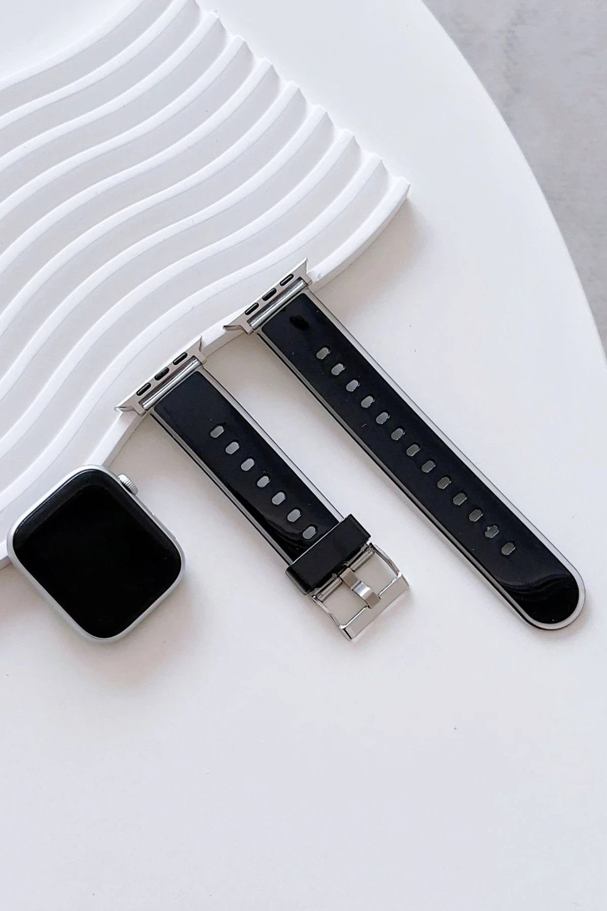 Watch 38mm Jelly Silikon Kordon - Siyah-(5796) - Görsel 2