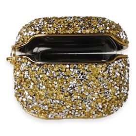 Airpods Pro (1.nesil) Mira Taşlı Kılıf - Gold-(5796)