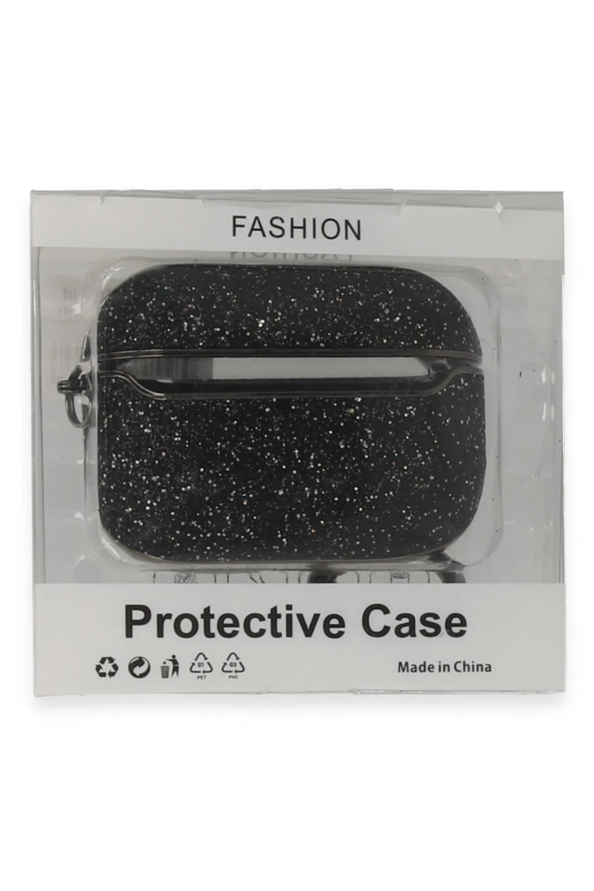 Airpods Pro (1.nesil) Spell Simli Kılıf - Siyah-(5796)