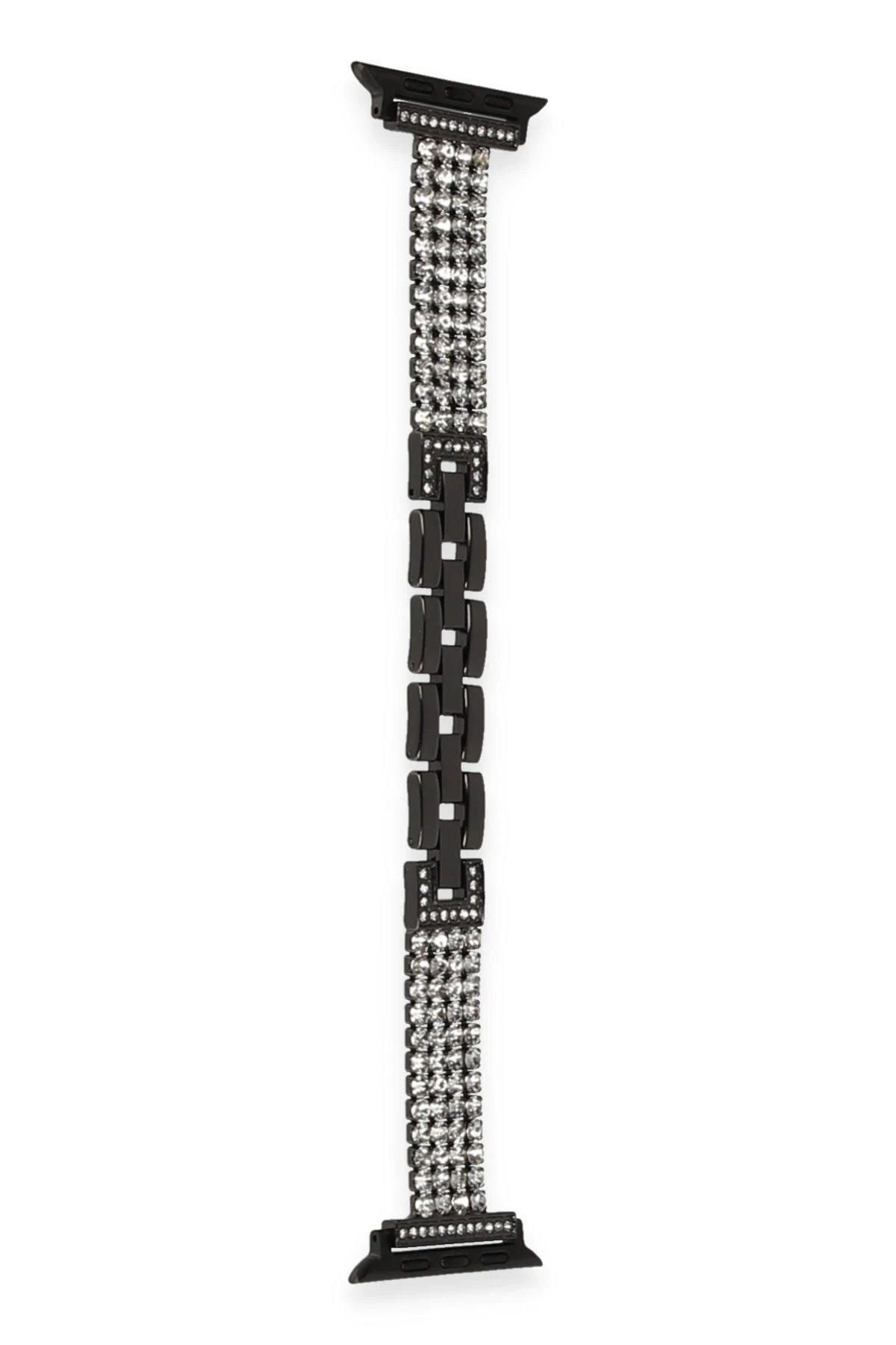 Apple Watch 38mm Live Taşlı Kordon - Siyah-(5796)