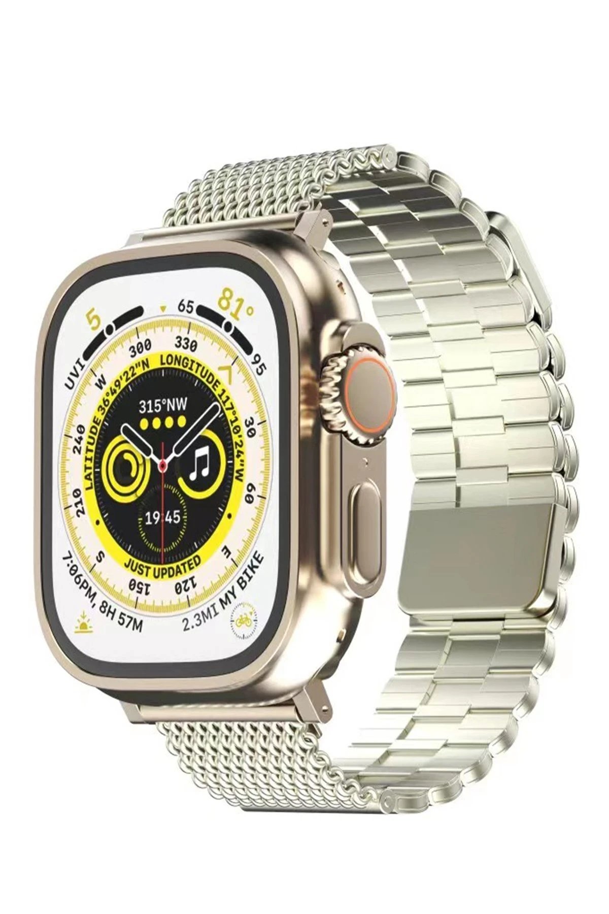 Apple Watch 42mm Ascend Metal Kordon - Yıldız Işığı-(5796)