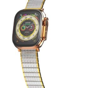 Apple Watch 38mm Made Metal Kordon - Gümüş-Gold-(5796)