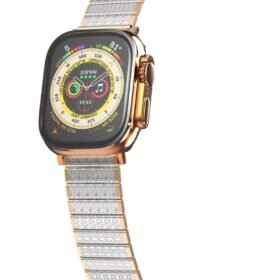 Apple Watch 38mm Made Metal Kordon - Gümüş-Rose Gold-(5796)