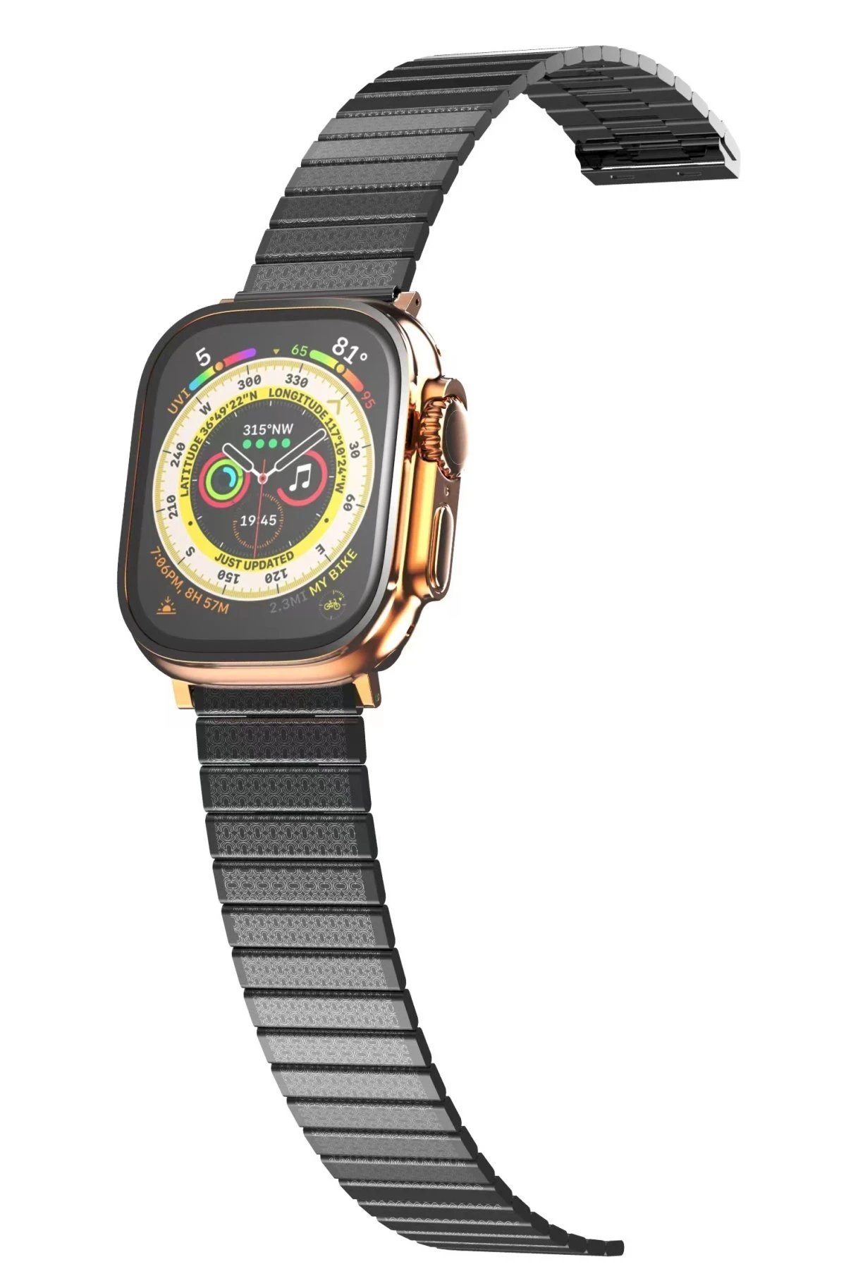 Apple Watch 42mm Made Metal Kordon - Siyah-(5796)