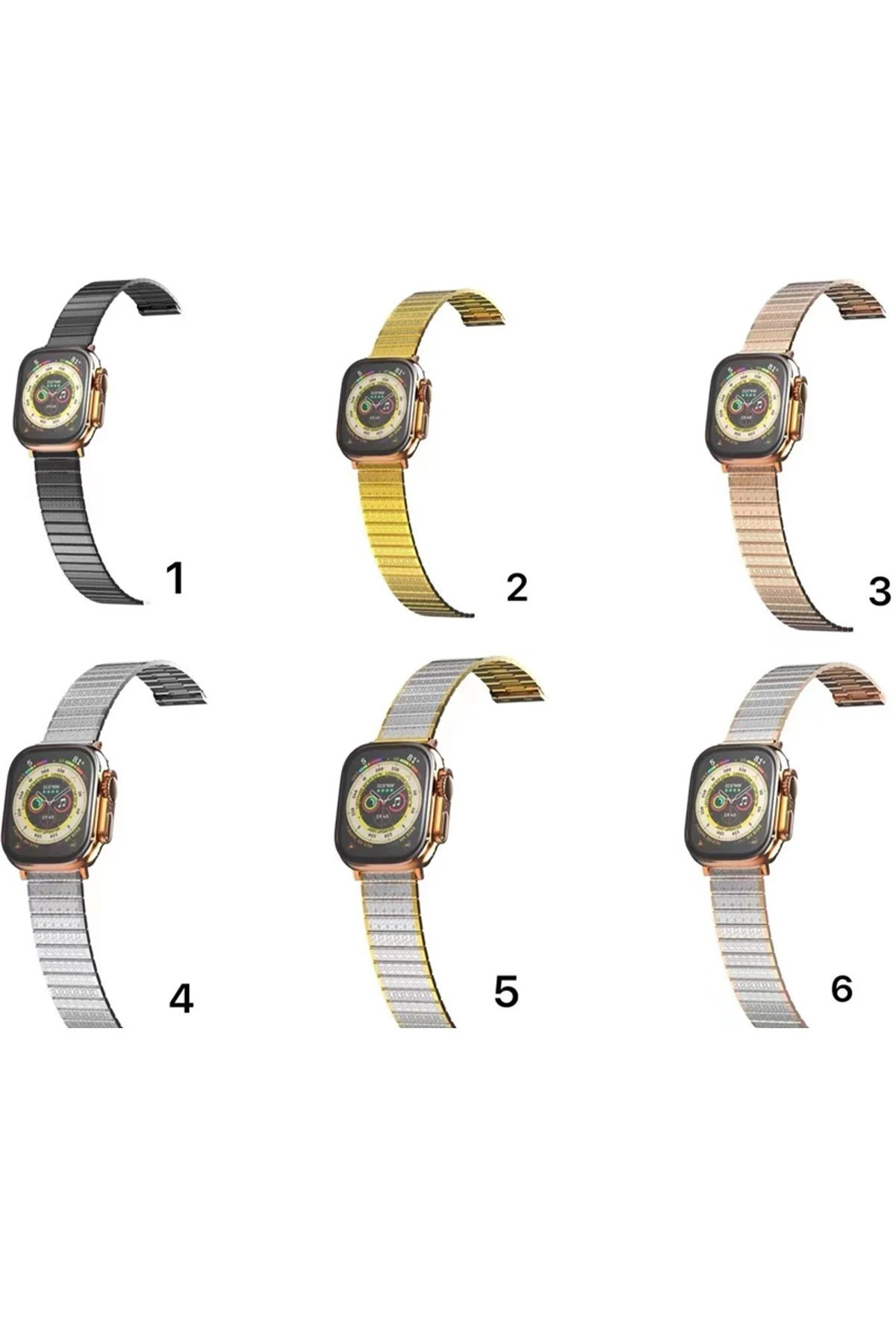Apple Watch 42mm Made Metal Kordon - Siyah-(5796) - Görsel 2