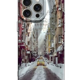 iPhone 15 Pro Kılıf Crew Desenli Kapak - Galata Kulesi-(5796)