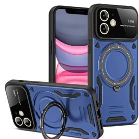 iPhone 11 Kılıf Joy Lens Standlı Kapak - Lacivert-(5796)
