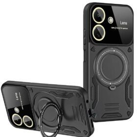 Xiaomi Redmi 13C Kılıf Joy Lens Standlı Kapak - Siyah-(5796)