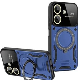 Xiaomi Redmi 13C Kılıf Joy Lens Standlı Kapak - Lacivert-(5796)