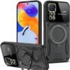 Xiaomi Redmi Note 12 Pro 4G Kılıf Joy Lens Standlı Kapak - Siyah-(5796)