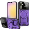 Samsung Galaxy A35 5G Kılıf Joy Lens Standlı Kapak - Mor-(5796)