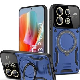Xiaomi Redmi Note 13 Pro 4G Kılıf Joy Lens Standlı Kapak - Lacivert-(5796)