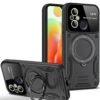Xiaomi Redmi 12C Kılıf Joy Lens Standlı Kapak - Siyah-(5796)