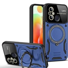 Xiaomi Redmi 12C Kılıf Joy Lens Standlı Kapak - Lacivert-(5796)
