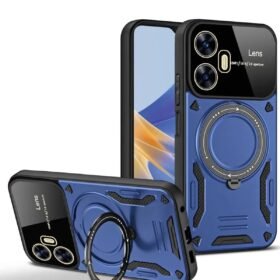 Realme C55 Kılıf Joy Lens Standlı Kapak - Lacivert-(5796)