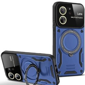 Xiaomi Mi 13T Pro Kılıf Joy Lens Standlı Kapak - Lacivert-(5796)