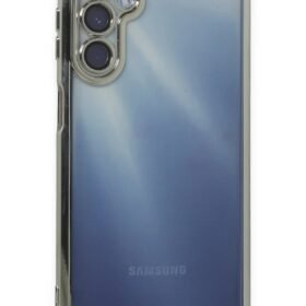 Samsung Galaxy A55 5G Kılıf Lensli Silikon - Gümüş-(5796)