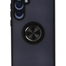 Samsung Galaxy A25 5G Kılıf Montreal Yüzüklü Silikon Kapak - Siyah-(5796)