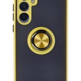 Samsung Galaxy A25 5G Kılıf Montreal Yüzüklü Silikon Kapak - Sarı-(5796)