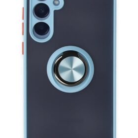 Samsung Galaxy A25 5G Kılıf Montreal Yüzüklü Silikon Kapak - Buz Mavi-(5796)