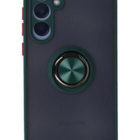 Samsung Galaxy A25 5G Kılıf Montreal Yüzüklü Silikon Kapak - Yeşil-(5796)