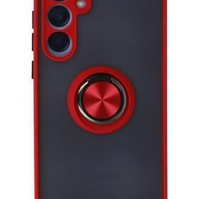 Samsung Galaxy A25 5G Kılıf Montreal Yüzüklü Silikon Kapak - Kırmızı-(5796)