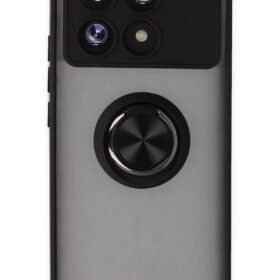 Xiaomi Poco X6 Pro Kılıf Montreal Yüzüklü Silikon Kapak - Siyah-(5796)
