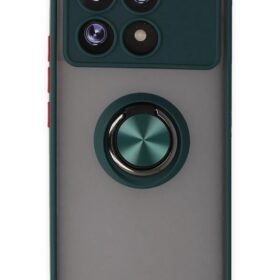 Xiaomi Poco X6 Pro Kılıf Montreal Yüzüklü Silikon Kapak - Yeşil-(5796)