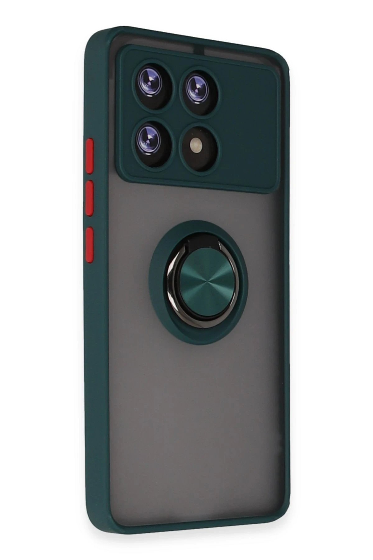 Xiaomi Poco X6 Pro Kılıf Montreal Yüzüklü Silikon Kapak - Yeşil-(5796) - Görsel 2