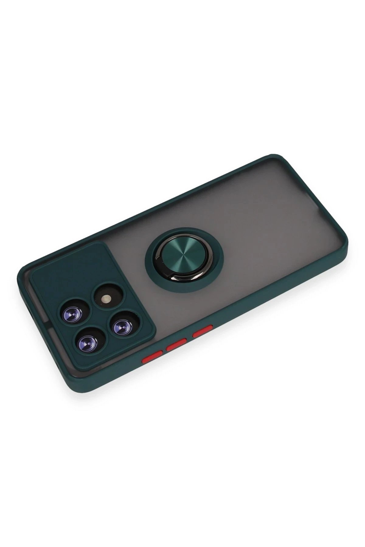 Xiaomi Poco X6 Pro Kılıf Montreal Yüzüklü Silikon Kapak - Yeşil-(5796) - Görsel 3