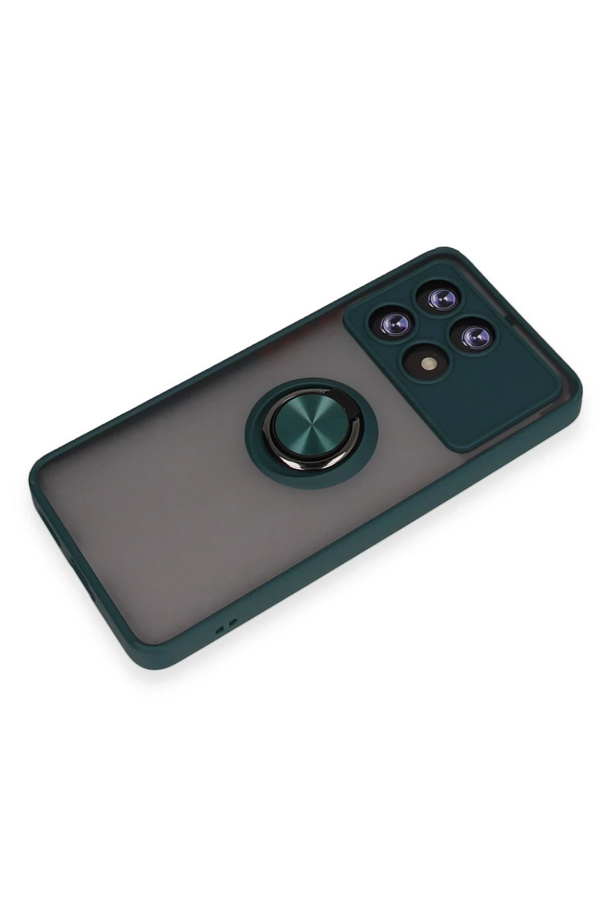 Xiaomi Poco X6 Pro Kılıf Montreal Yüzüklü Silikon Kapak - Yeşil-(5796) - Görsel 4