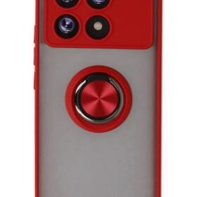 Xiaomi Poco X6 Pro Kılıf Montreal Yüzüklü Silikon Kapak - Kırmızı-(5796)