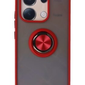 Xiaomi Redmi Note 13 4G Kılıf Montreal Yüzüklü Silikon Kapak - Kırmızı-(5796)