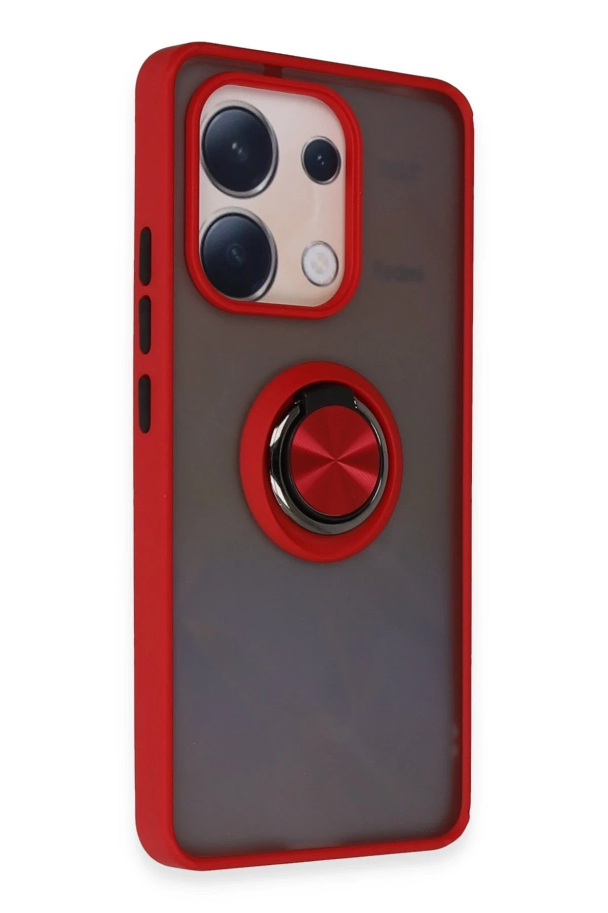 Xiaomi Redmi Note 13 4G Kılıf Montreal Yüzüklü Silikon Kapak - Kırmızı-(5796) - Görsel 2