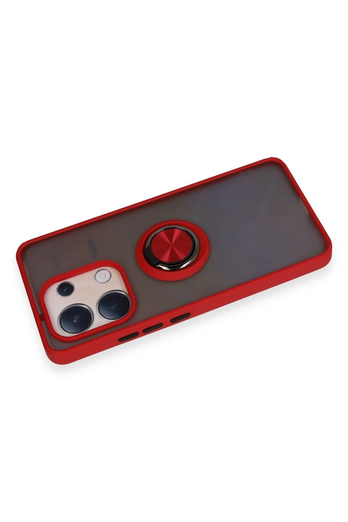 Xiaomi Redmi Note 13 4G Kılıf Montreal Yüzüklü Silikon Kapak - Kırmızı-(5796) - Görsel 3