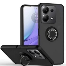 Xiaomi Redmi Note 13 Pro 4G Montreal Yüzüklü Silikon Kapak - Siyah-(5796)