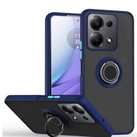 Xiaomi Redmi Note 13 Pro 4G Montreal Yüzüklü Silikon Kapak - Lacivert-(5796)