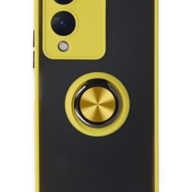 Vivo Y17S Kılıf Montreal Yüzüklü Silikon Kapak - Sarı-(5796)